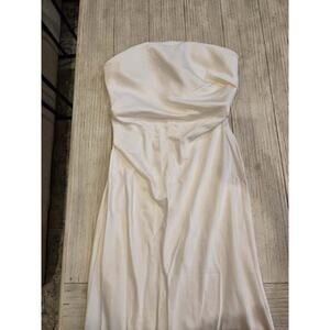 La Femme Women's White Strapless Long Gown Formal Dress Size M